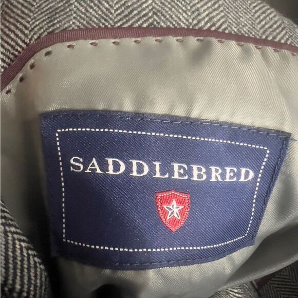 Saddlebred mens blazer 50L gray wool blend business casual office career - Picture 4 of 6